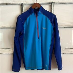 Columbia Blue Performance Jacket with High Collar